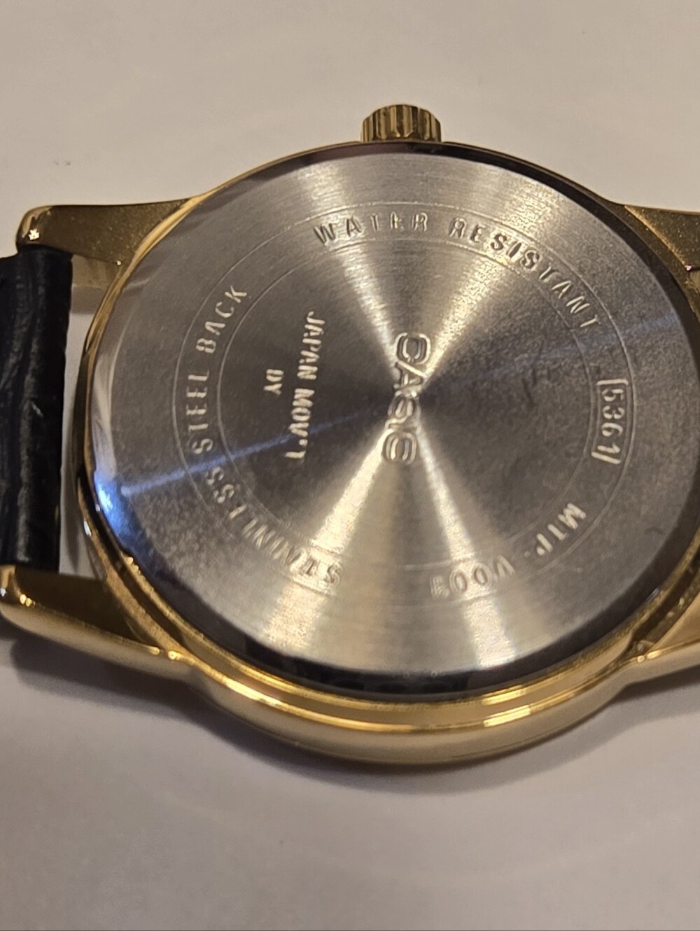 Casio Men's Black Leather Quartz Watch - Picture 9 of 11